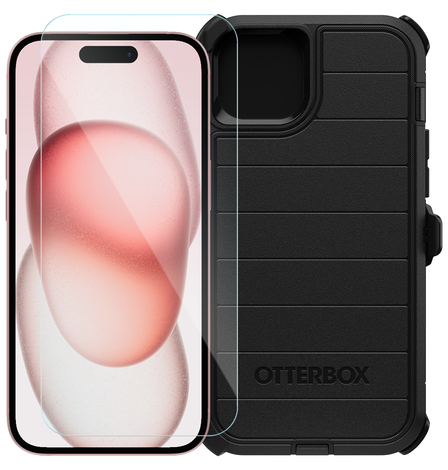 Otterbox Defender Pro Case & Gadget Guard Screen Protector Bundle for  iPhone 15 Plus