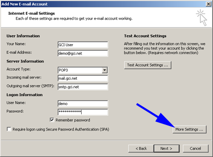 More settings option button