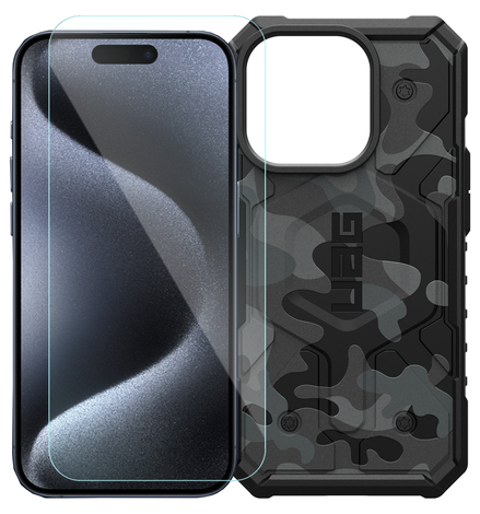 UAG Pathfinder MID Case & Gadget Guard Screen Protector Bundle for iPhone  15 Pro