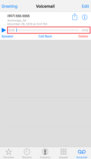 Voicemail progress bar