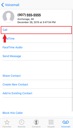 Call contact button