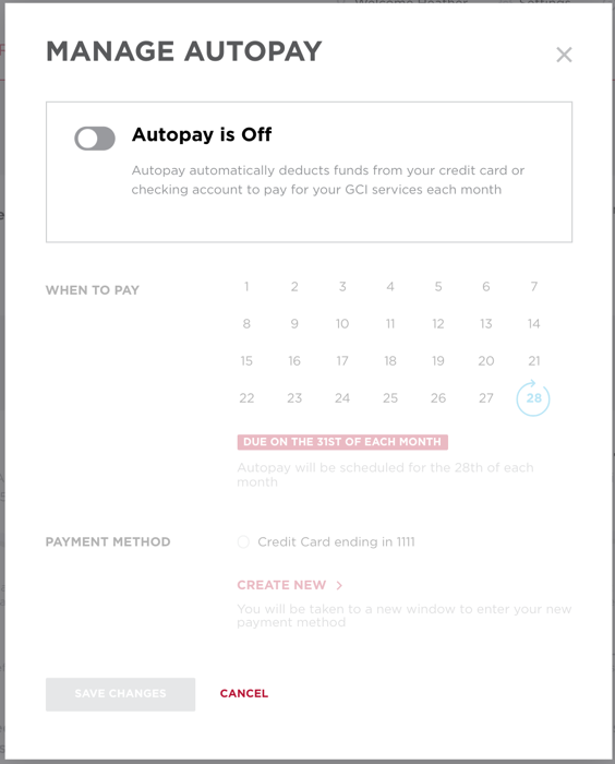 Manage autopay screenshot