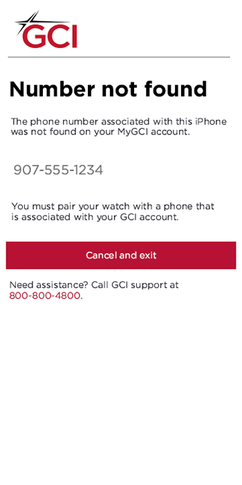 Number not found apple watch activation screen
