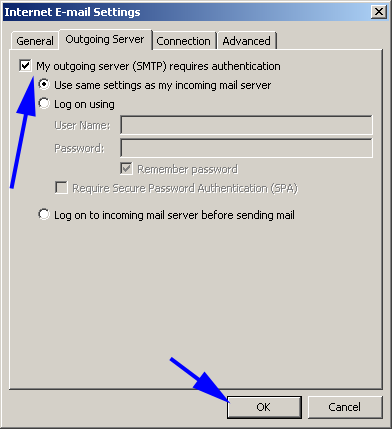 My outgoing server checkbox option
