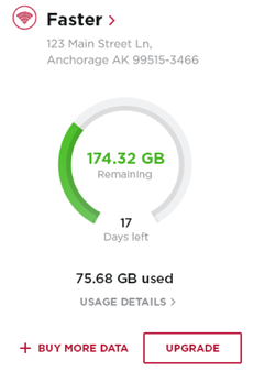 Faster plan data usage chart