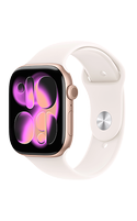 Apple Watch Series 11 Rose Gold Aluminum Case with Light Blush Sport Band