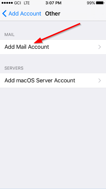 Add mail account selection on iPhone