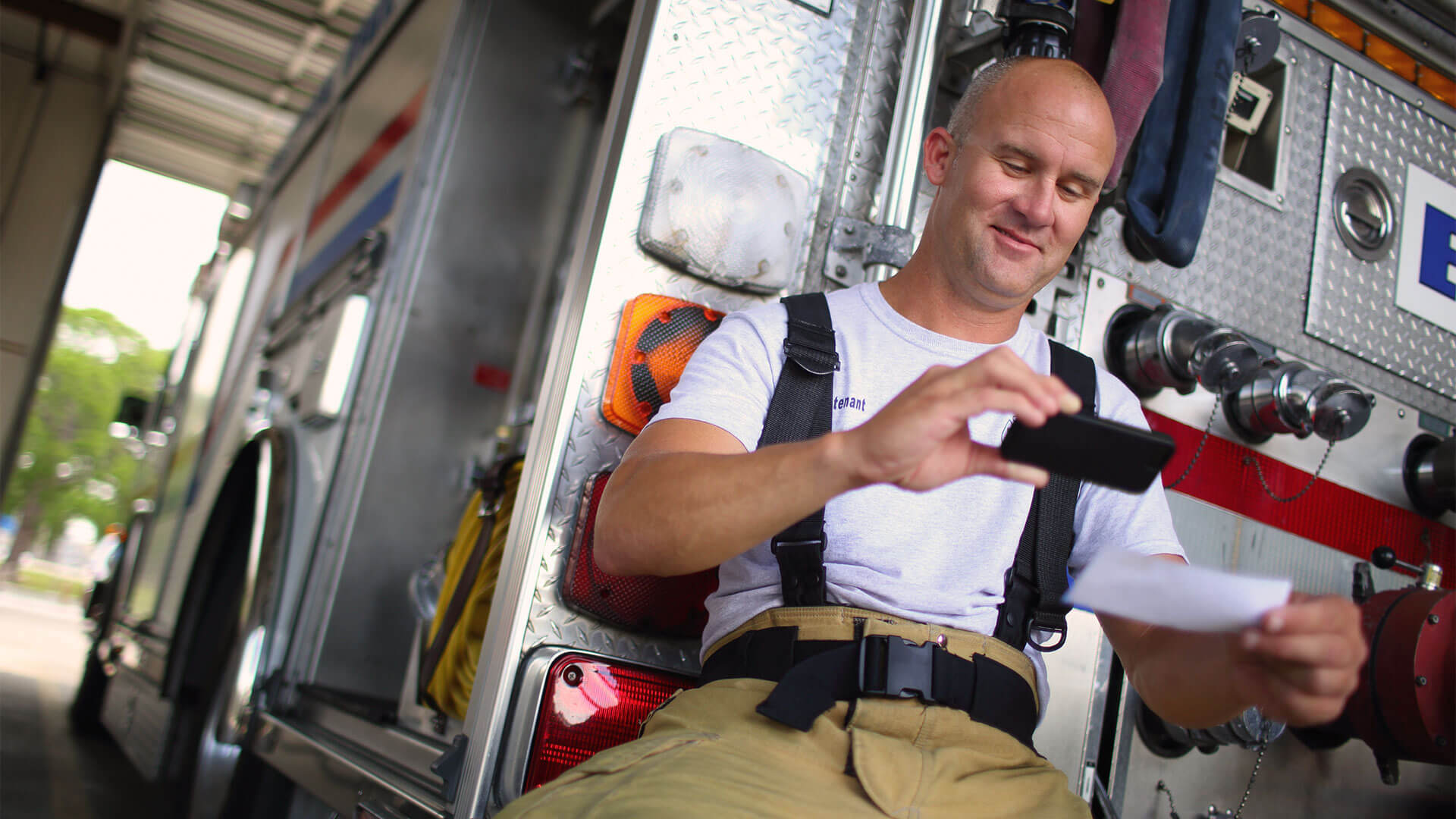 First responder using mobile device